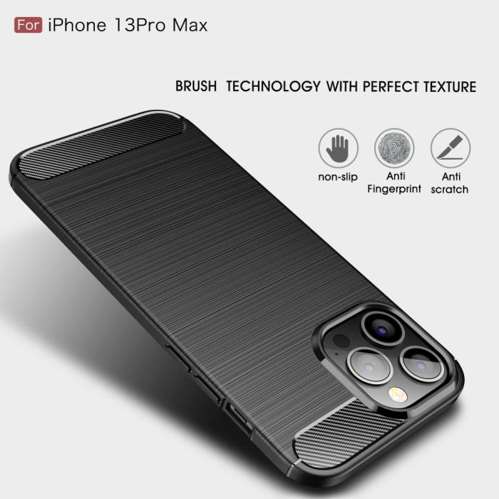 OEM - Carbon Fiber Texture Skal iPhone 13 Pro Max - Svart
