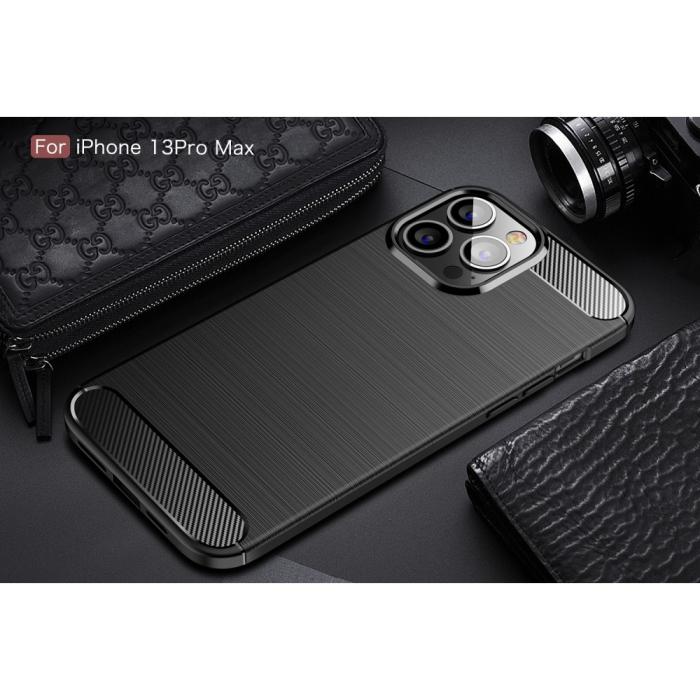 OEM - Carbon Fiber Texture Skal iPhone 13 Pro Max - Svart