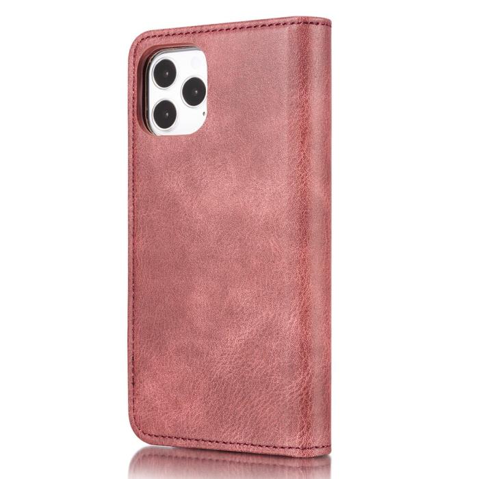 DG.MING - DG.MING Äkta Läder Plånboksfodral iPhone 13 Pro Max - Röd