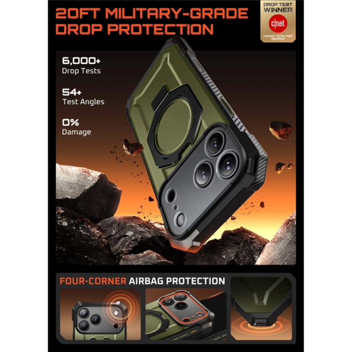 SupCase - Supcase iPhone 17 Pro Mobilskal Magsafe Kickstand UB Grip - Grön