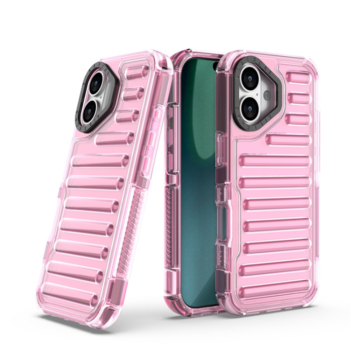 A-One Brand - iPhone 17 Mobilskal Stripe Design Detachable - Ljusrosa