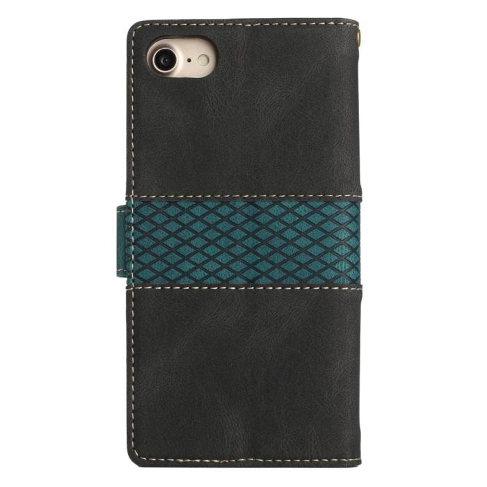 A-One Brand - Splicing Design iPhone 7/8/SE 2020/SE 2022 Plånboksfodral - Svart