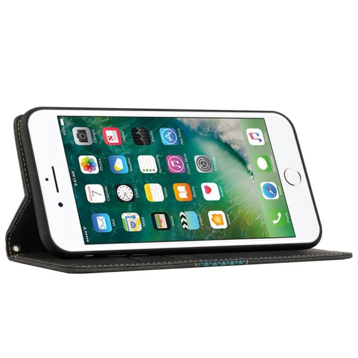 A-One Brand - Splicing Design iPhone 7/8/SE 2020/SE 2022 Plånboksfodral - Svart