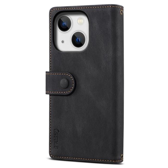 OEM - iPhone 14 Plus Plånboksfodral Flap Zipper Strap - Svart