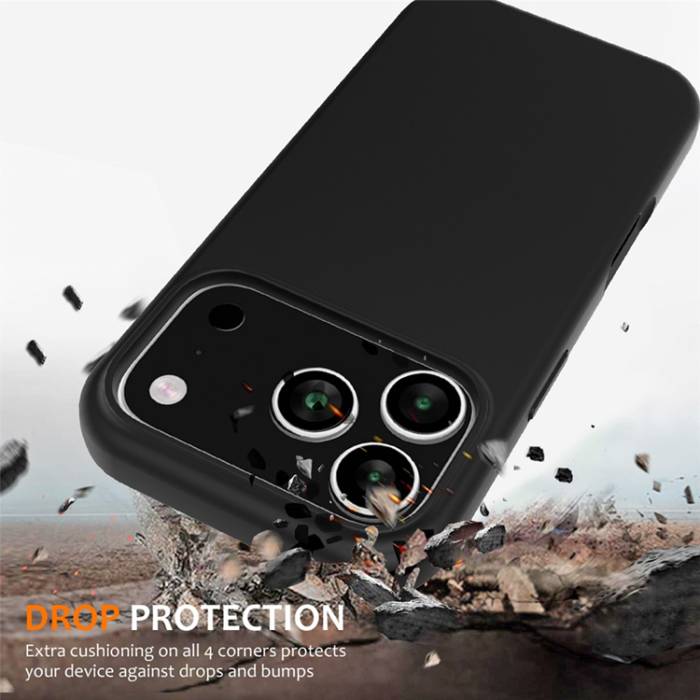 A-One Brand - iPhone 17 Pro Max Mobilskal MagSafe Silikon Anti-Drop - Svart