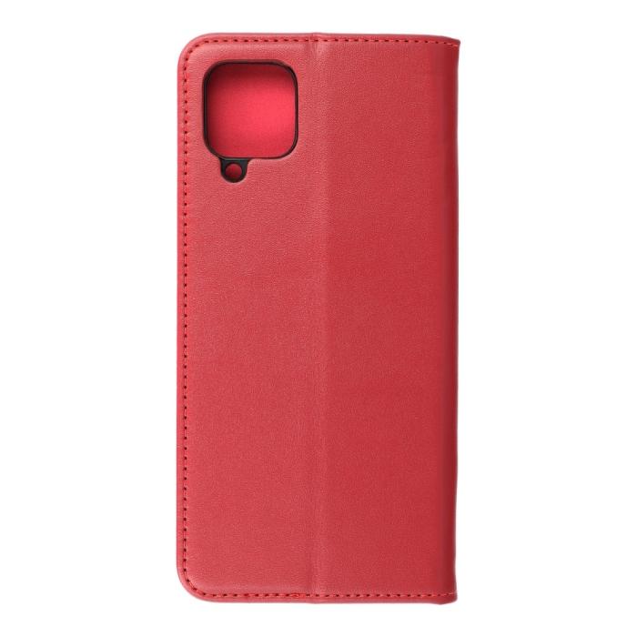 OEM - Forcell äkta läder fodral till Samsung Galaxy S22 Ultra Rödvin