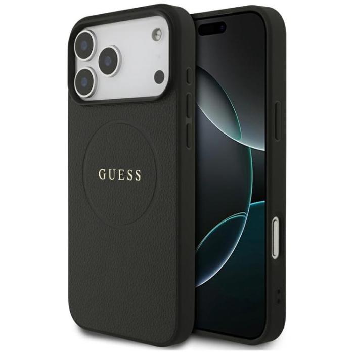 Guess - Guess iPhone 17 Pro Max Mobilskal MagSafe Grained Ring - Svart