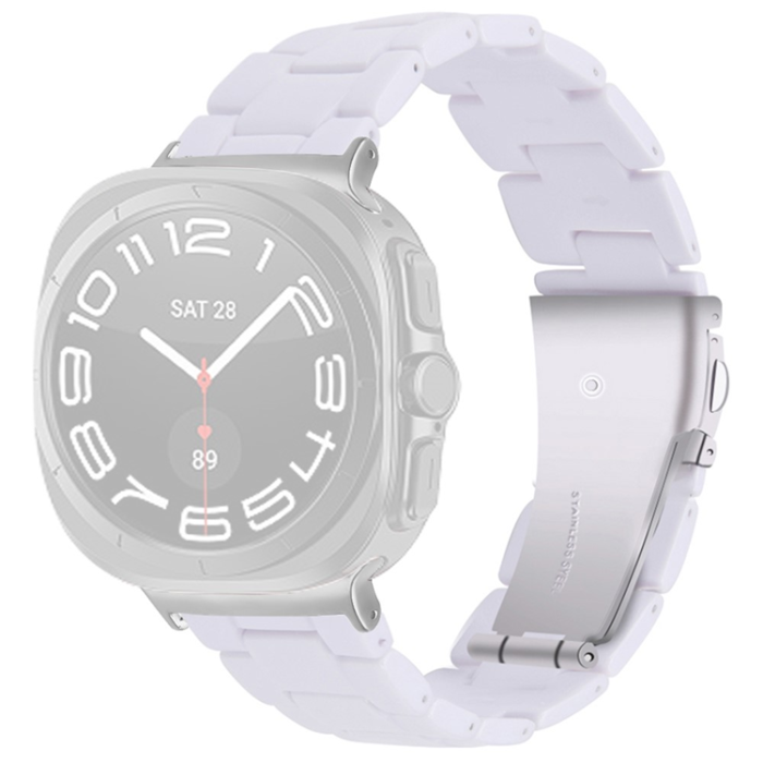 A-One Brand - Galaxy Watch 8/8 Classic (40/44/46mm) Armband Vattentät Acrylic - Vit