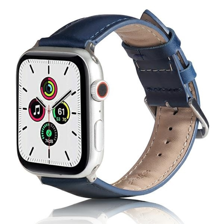 Beline Apple Watch (42/44/45/49mm) Armband Läder - Blå | 5123 | AlltMobil
