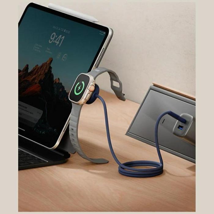ENERGEA - Energea USB-C till USB-C 60W Kabel 1.5m med Apple Watch Laddare