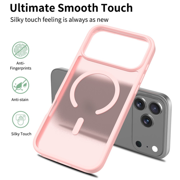 A-One Brand - iPhone 17 Pro Max Mobilskal MagSafe Acrylic Skin Touch - Rosa