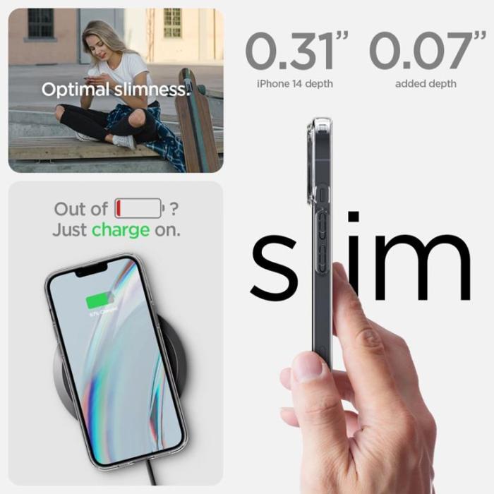 Spigen - Spigen iPhone 14 Plus Skärmskydd i Härdat Glas (2-Pack) + Skal Crystal Pack