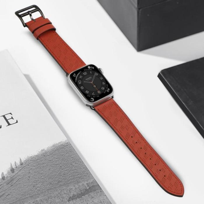 OEM - Apple Watch Ultra/SE/8/7/6/5/4 (41/42/38mm) Armband - Rödbrun