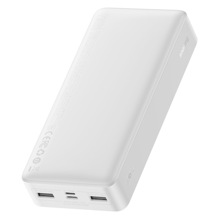 UTGATT - Baseus Pwerbank 20000 mAh 15W Bipow + Micro-USB Kabel - Vit
