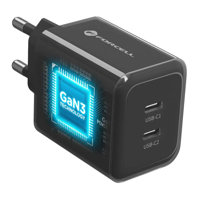 Forcell - Forcell Snabbladdare 60W Med Kabel USB-C F-Energy GaN III Crystal