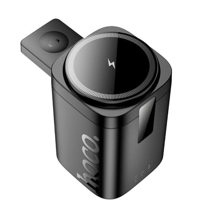 Hoco - Hoco 6in1 Trådlös Laddare Apple Watch, iPhone, Airpods 15W - Svart