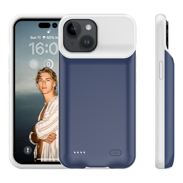 A-One Brand - iPhone 15 Batteriskal 7000mAh - Blå