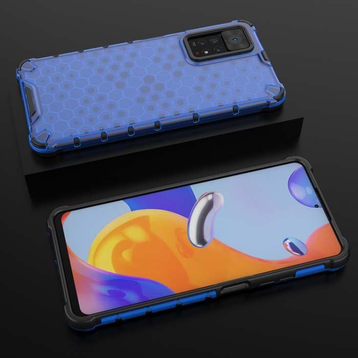 UTGATT1 - Xiaomi Redmi Note 11 Pro/Plus Skal Honeycomb Armored - Blå