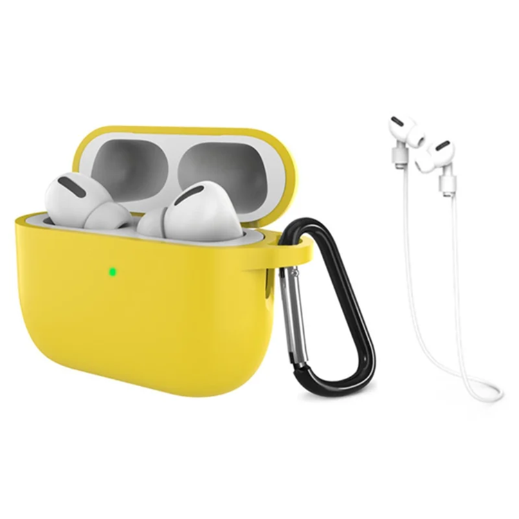 Airpods Pro 3 Mobilskal Silikon med Anti-förlorad Rem (Gul) | 2353 | AlltMobil