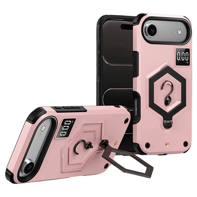 Mobilskal För iPhone Air Hexagonal Kickstand med Hook (Ljusrosa) | 2353 | AlltMobil