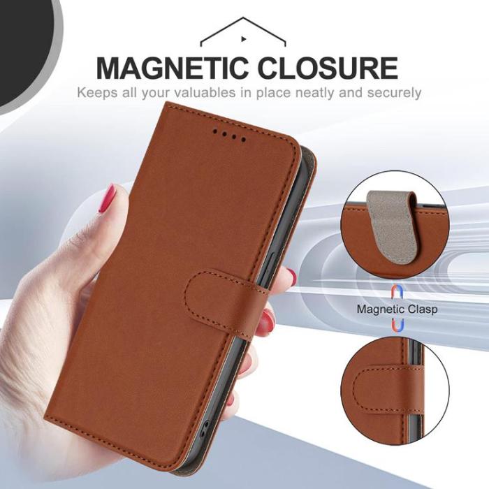 A-One Brand - iPhone Air Plånboksfodral Solid Color - Kaffe