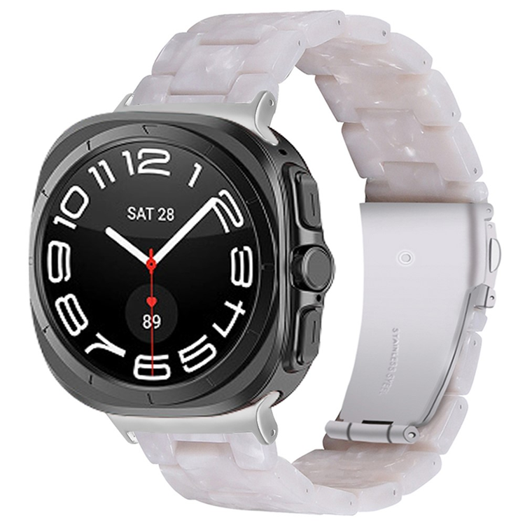 Galaxy Watch 8/8 Classic (40/44/46mm) Armband Acrylic Resin - Pearly Vit | 5123 | AlltMobil