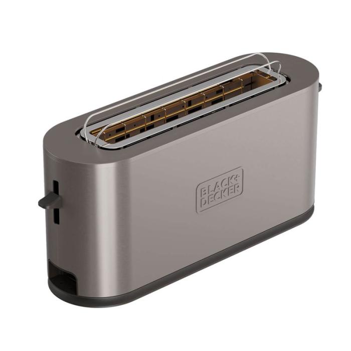 BLACK+DECK - BLACK+DECK Brödrost Toaster Långt Fack 1000W Inox