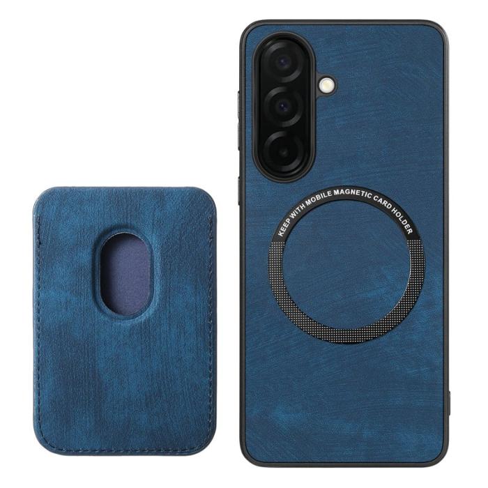 OEM - Mobilskal för Samsung Galaxy S26 Magnetiskt Konstläder + TPU - Blå
