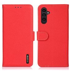 KHAZNEH - KHAZNEH Mobilfodral f&ouml;r Samsung Galaxy S26 Plus &Auml;kta l&auml;der Flip - R&ouml;d