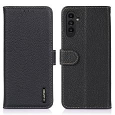 KHAZNEH - KHAZNEH Mobilfodral f&ouml;r Samsung Galaxy S26 Plus &Auml;kta l&auml;der Flip - Svart