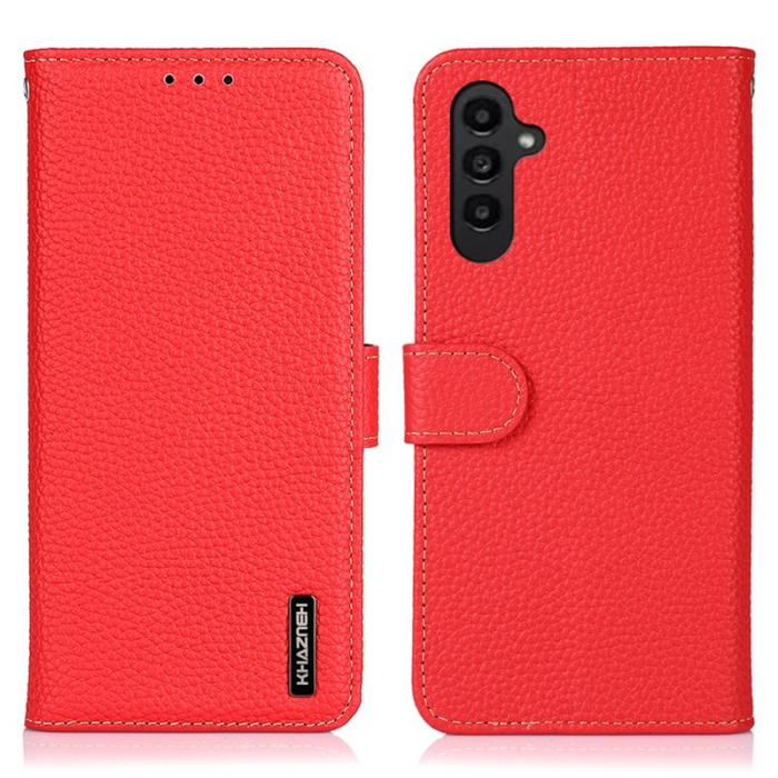 KHAZNEH - KHAZNEH Mobilfodral för Samsung Galaxy S26 Plus Äkta läder Flip - Röd