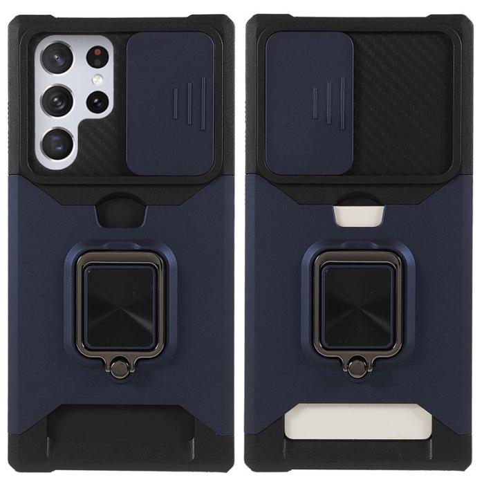 OEM - Mobilskal för Samsung Galaxy S26 Ultra Kickstand PC + TPU - Marinblå