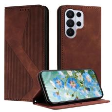 OEM - Pl&aring;nboksfodral f&ouml;r Samsung Galaxy S26 Ultra Konstl&auml;der med st&auml;ll - Brun