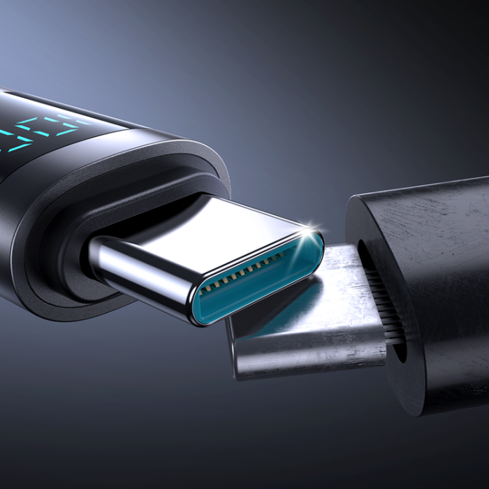 Joyroom - Joyroom USB-C - USB-C kabel 100W 1.2m med Display - Svart