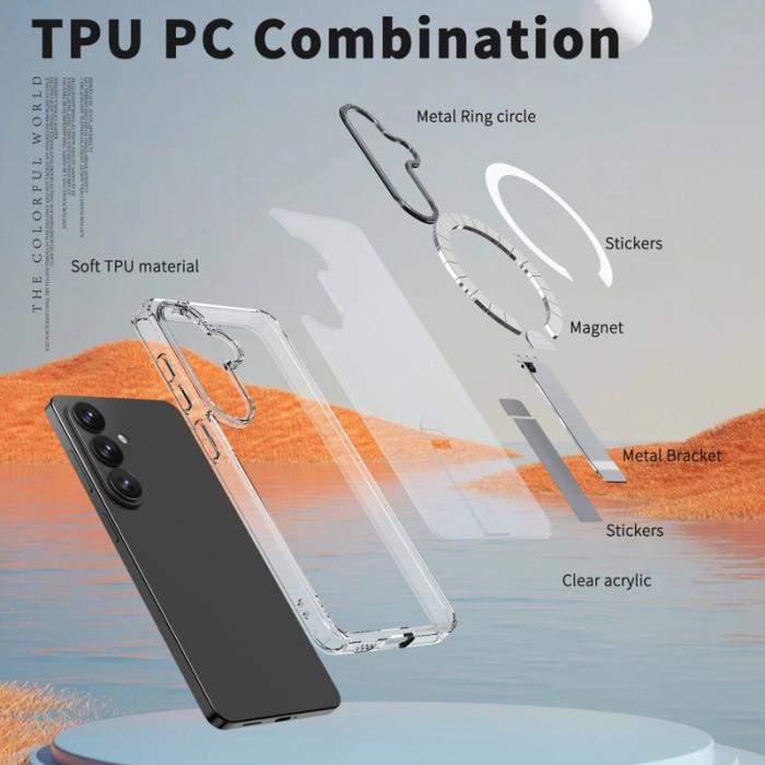OEM - Mobilskal för Samsung Galaxy S26 Magnetiskt Kickstand TPU - Transparent