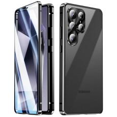 OEM - Mobilskal f&ouml;r Samsung Galaxy S26 Ultra Dubbel sidor H&auml;rdat glas + Metall - Svart