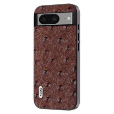 ABEEL - ABEEL Mobilskal till Google Pixel 8 Ostrich Textur &Auml;kta L&auml;der - Brun