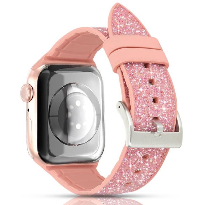Kingxbar - Kingxbar Silicone Crystal Band Apple Watch 6 / 5 / 4 / 3 / 2 40mm / 38mm - Rosa