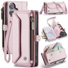 Caseme - CASEME Pl&aring;nboksfodral Konstl&auml;der f&ouml;r iPhone 17 med dragkedja - Rosa