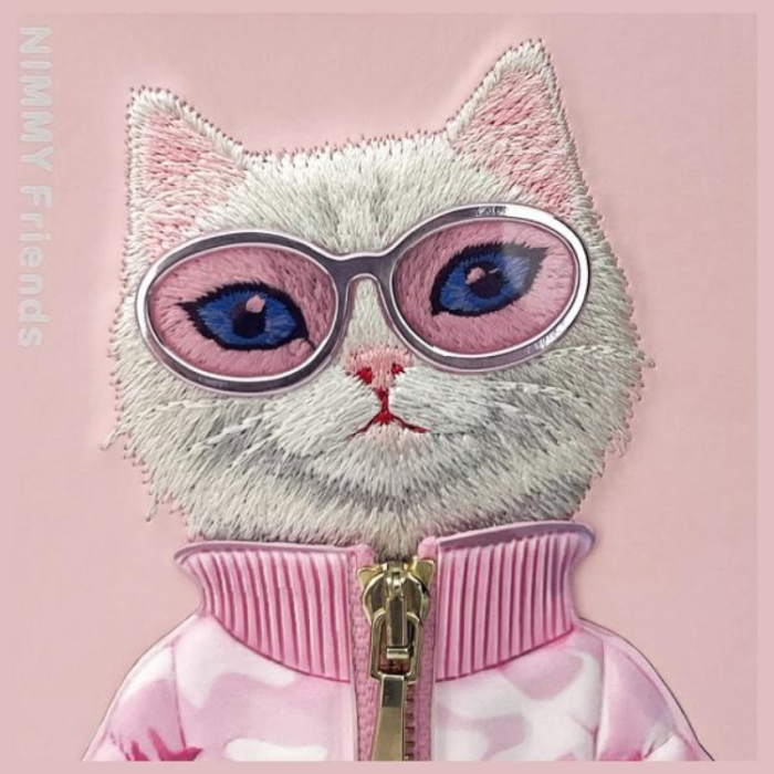 NIMMY - Nimmy iPhone 15 Pro Max Mobilskal Cool & Cute 2.0 Cat - Rosa