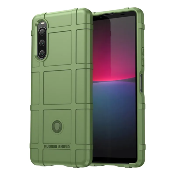 A-One Brand - Sony Xperia 10 V Mobilskal Rugged Square Grid - Grön