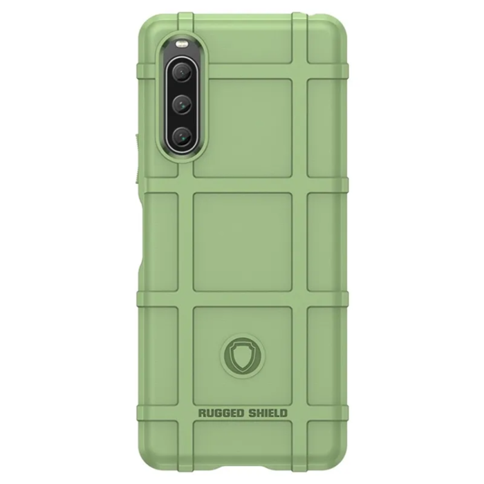 A-One Brand - Sony Xperia 10 V Mobilskal Rugged Square Grid - Grön