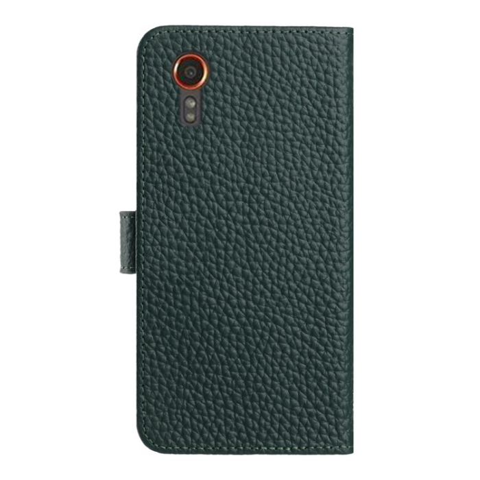 A-One Brand - Galaxy XCover 7 Plånboksfodral Äkta Läder Litchi - Grön