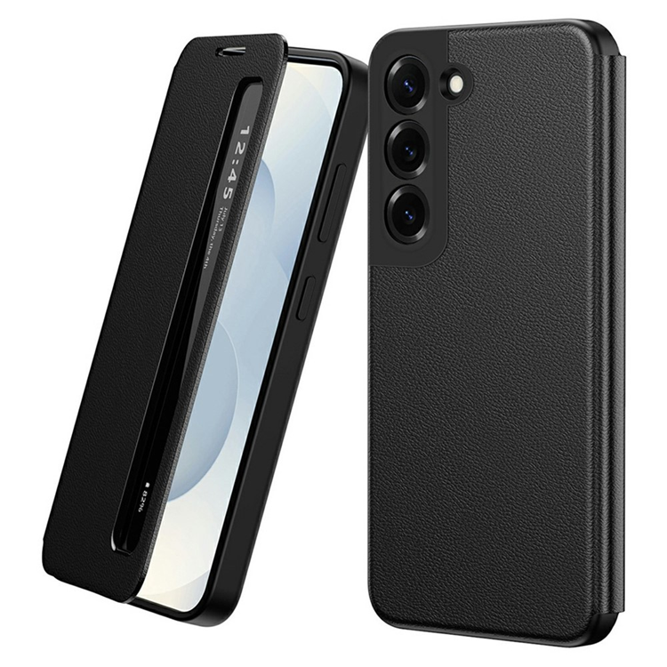 Galaxy S22 Mobilskal Smart View Window Läder (Svart) | 2353 | AlltMobil