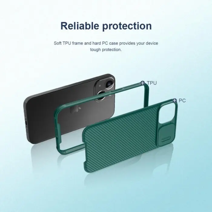 Nillkin - Nillkin iPhone 14 Plus Skal CamShield Pro - Grön