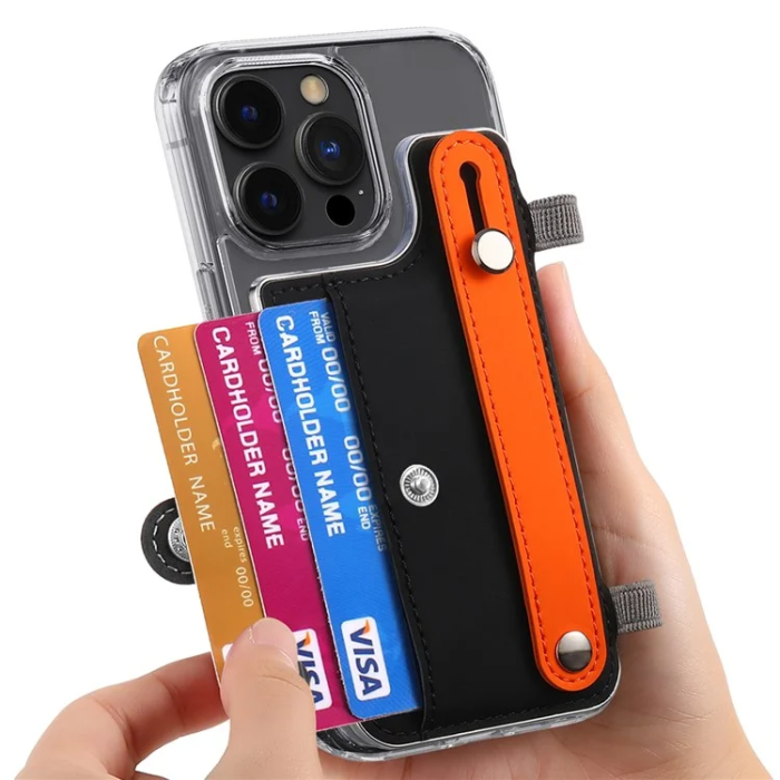 A-One Brand - Korthållare Kickstand PU-läder - Svart