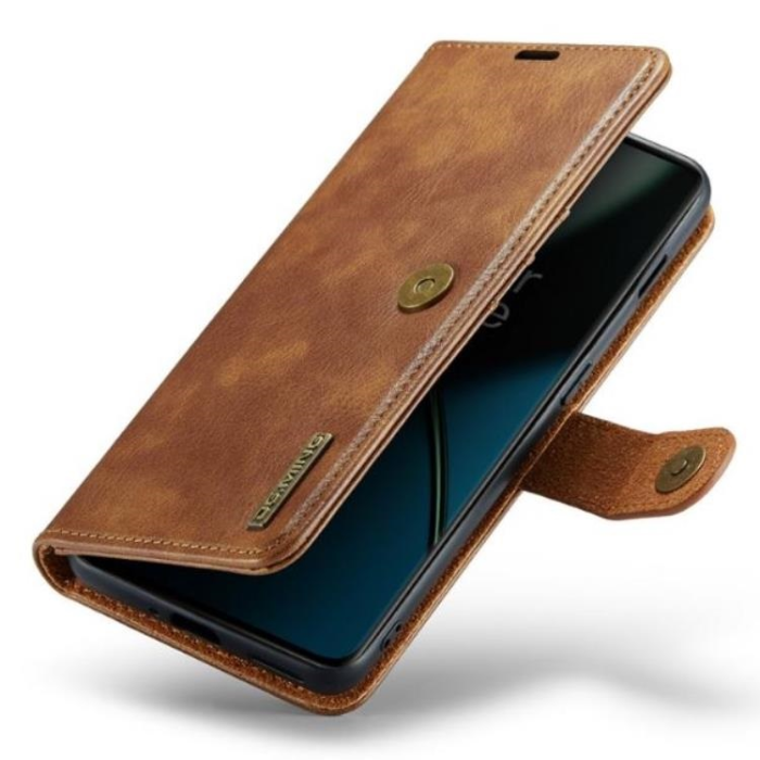 DG.MING - DG.MING OnePlus 11 Plånboksfodral Äkta Läder 2-i-1 - Brun
