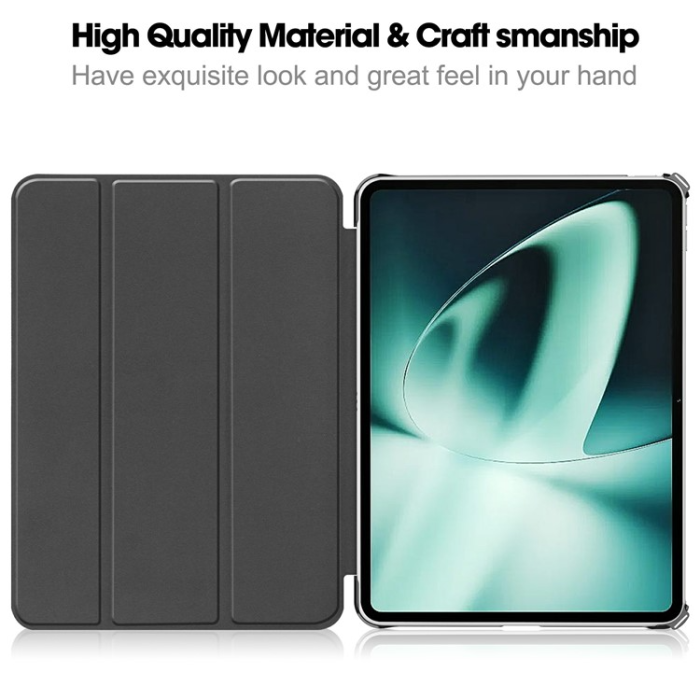 A-One Brand - OnePlus Pad Fodral Smart Tri-Fold Stand PU-Läder - Röd