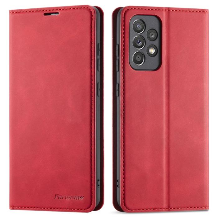 FORWENW - FORWENW Fantasy Series Plånboksfodral Konstläder Ställ Samsung Galaxy A53 - Röd