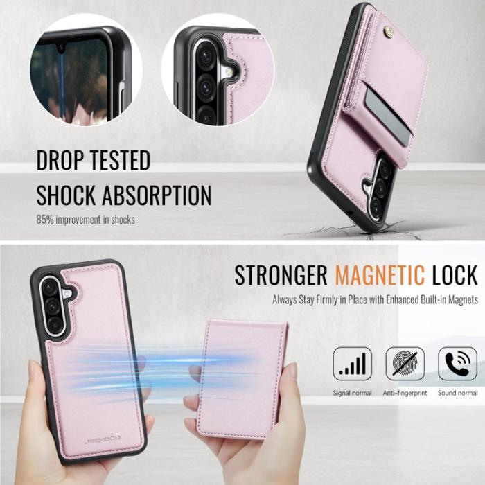 JEEHOOD - JEEHOOD J06 Konstläder fodral till Samsung Galaxy A26 5G - Rosa